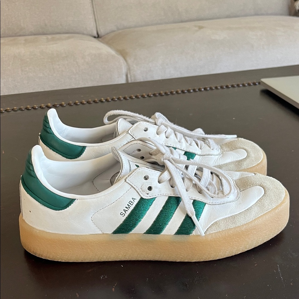 adidas Samba Cream White Green Sneakers
